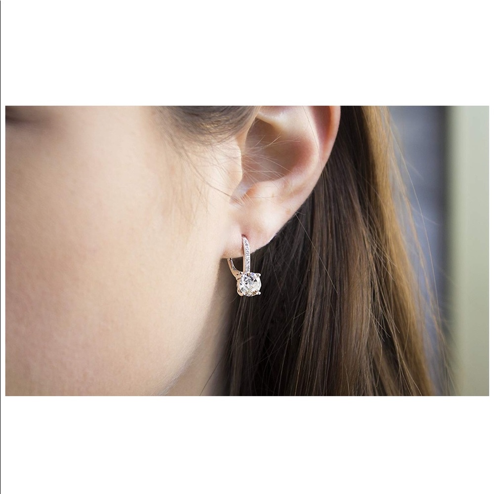 Cubic zirconia earrings in sterling silver.